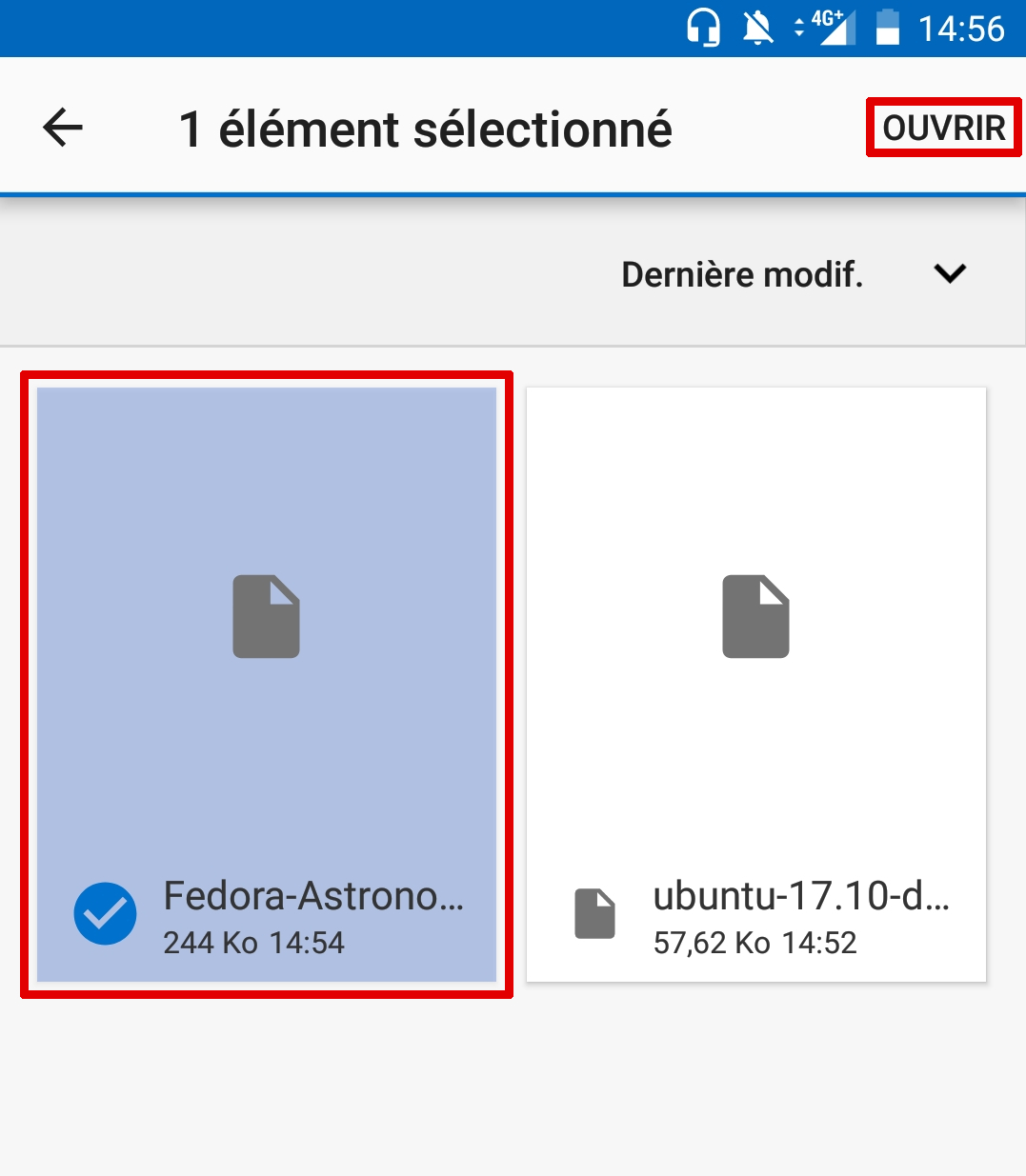 Sélection des fichiers