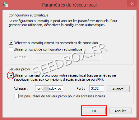 Configuration proxy Chrome