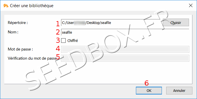 Options de la bibliothèque