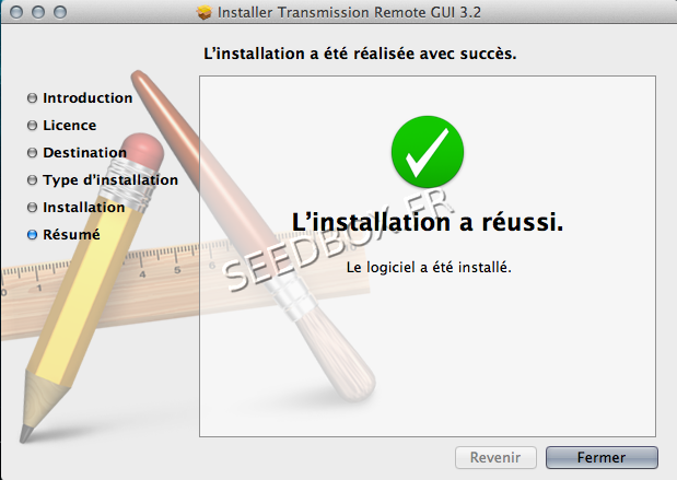 Installation réussie