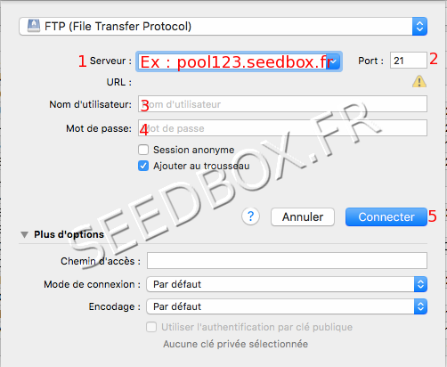 Fenêtre de connexion
