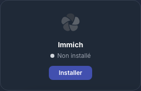 Carte Immich avant son installation