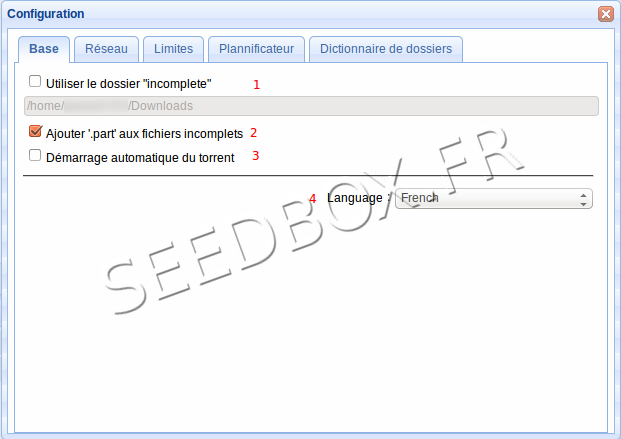 Configuration de base