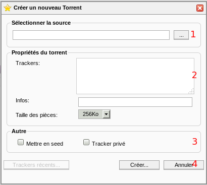 Création de torrent