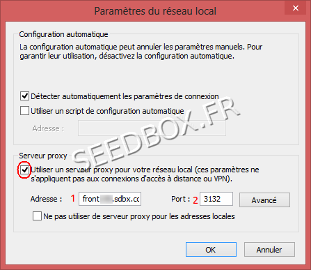 Configuration proxy Internet Explorer