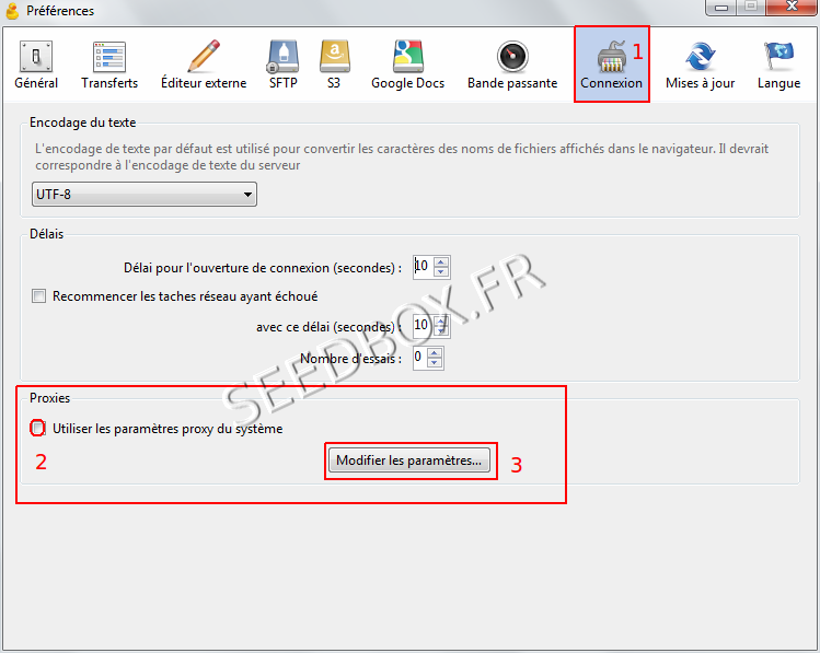 Modification du proxy