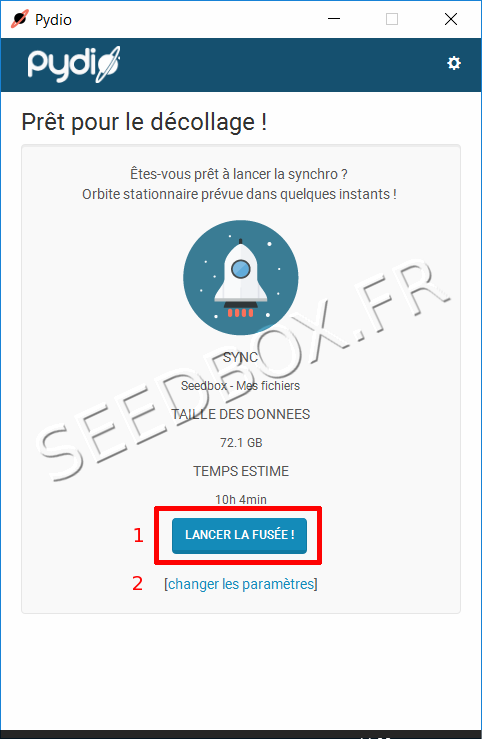 Lancement synchronisation PydioSync