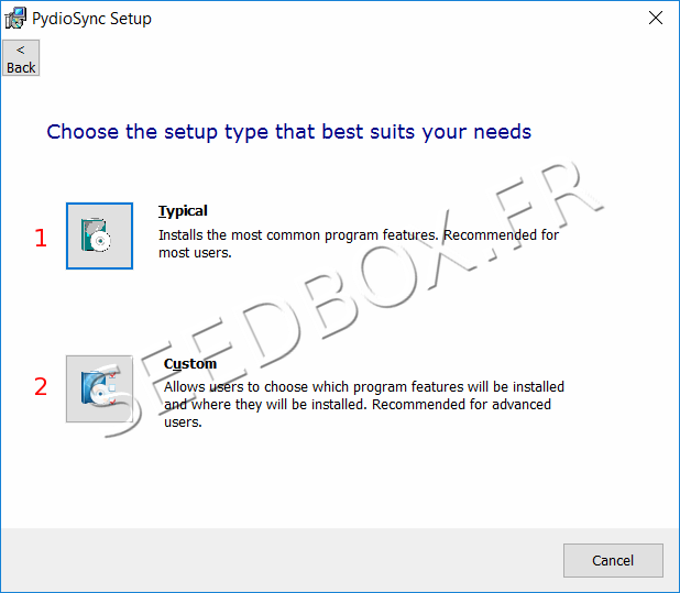 Installation PydioSync - étape 2
