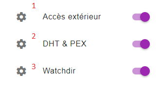 Options de l'interface
