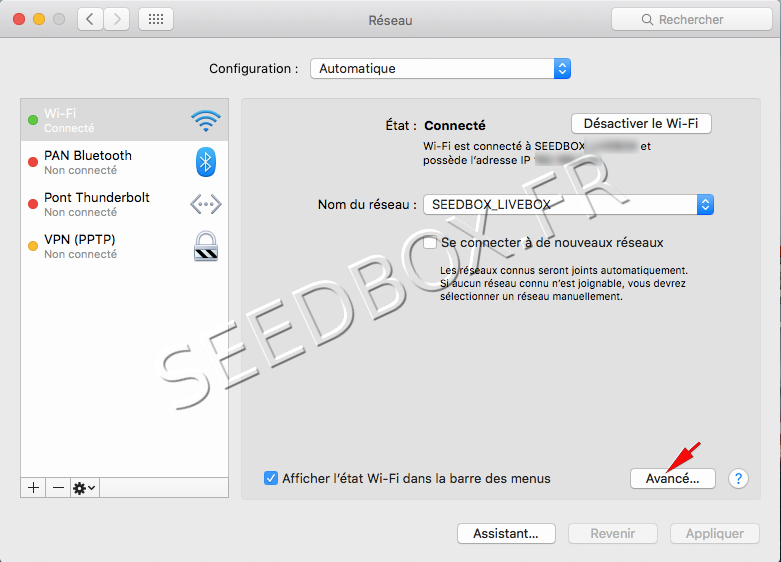 Paramètres avancés réseau