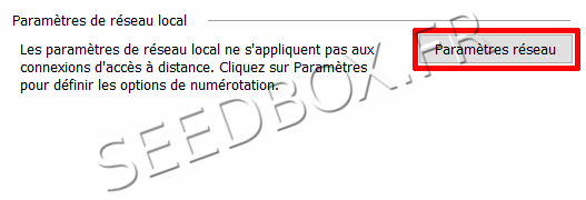 Paramètres réseau Opera