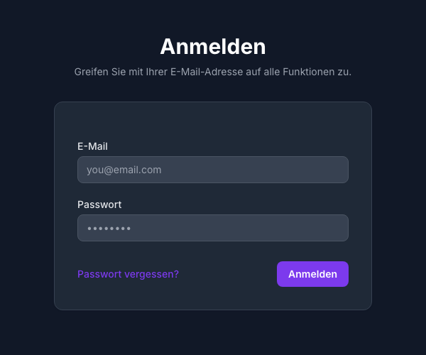 Seedbox.fr-Anmeldeseite mit dem Link zum Zurücksetzen des Passworts