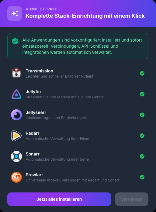 Ein-Klick-Multimedia-Stack-Präsentationsfenster