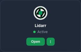 Targeta Lidarr activa a La meva consola