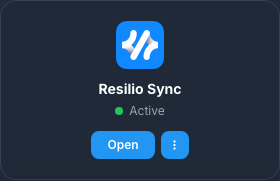 Scheda Resilio attiva nella Mia console