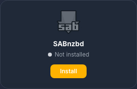 Karta SABnzbd před instalací