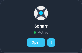 Karta Sonarr je aktivní v Moje konzole