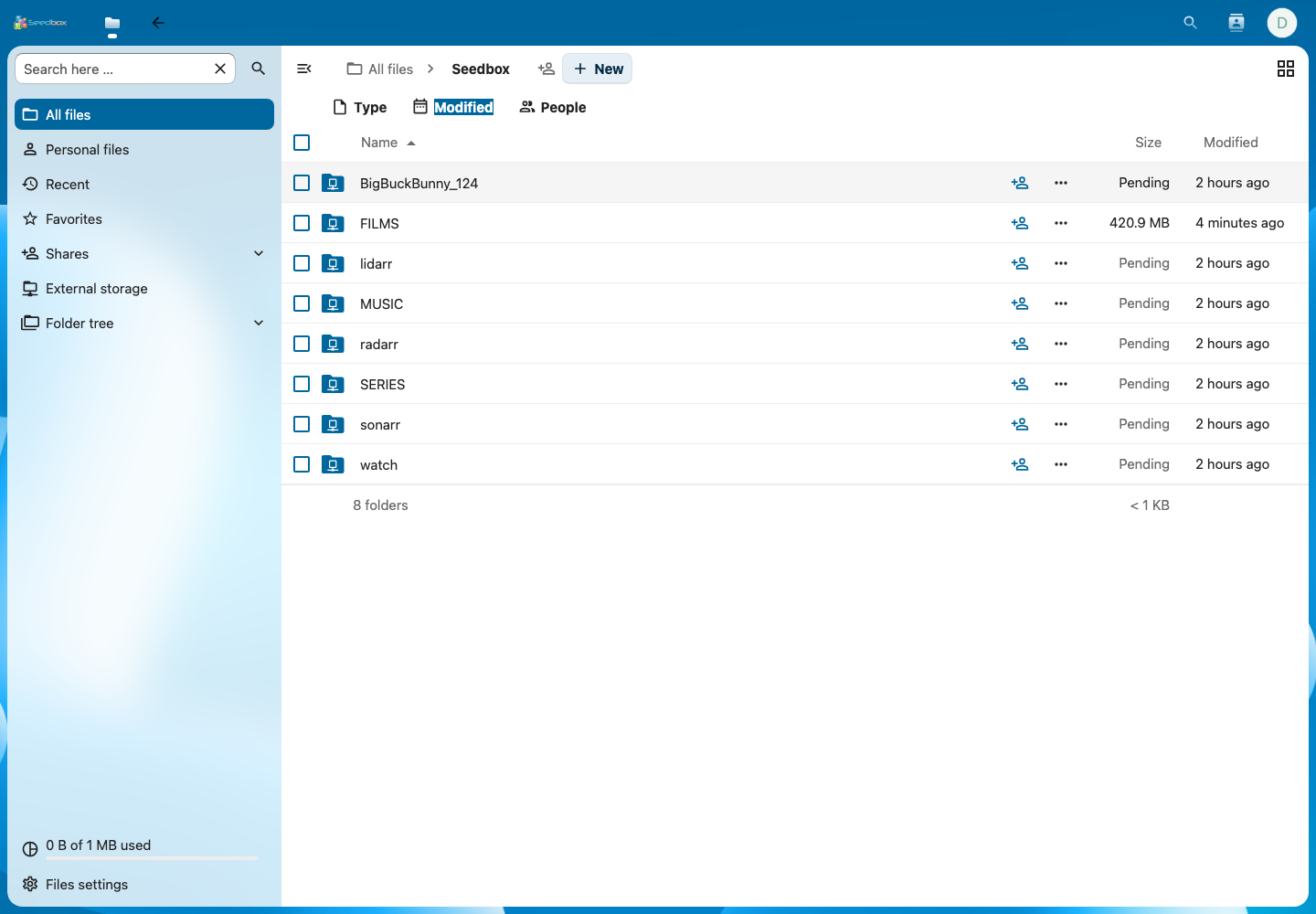 Seedbox archiviazione in Nextcloud con cartella FILMS