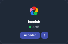 Carte Immich active dans Ma console