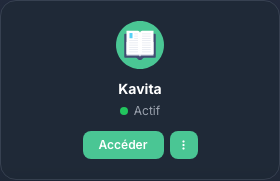 Carte Kavita active dans Ma console