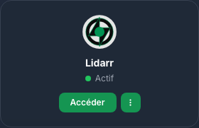 Carte Lidarr active dans Ma console