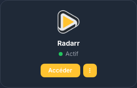 Carte Radarr active dans Ma console