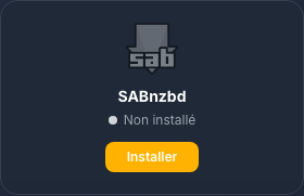 Carte SABnzbd avant son installation