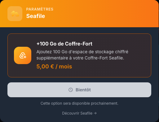 Option de stockage supplémentaire pour Seafile