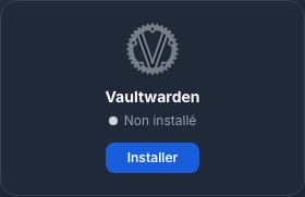 Carte Vaultwarden avant son installation