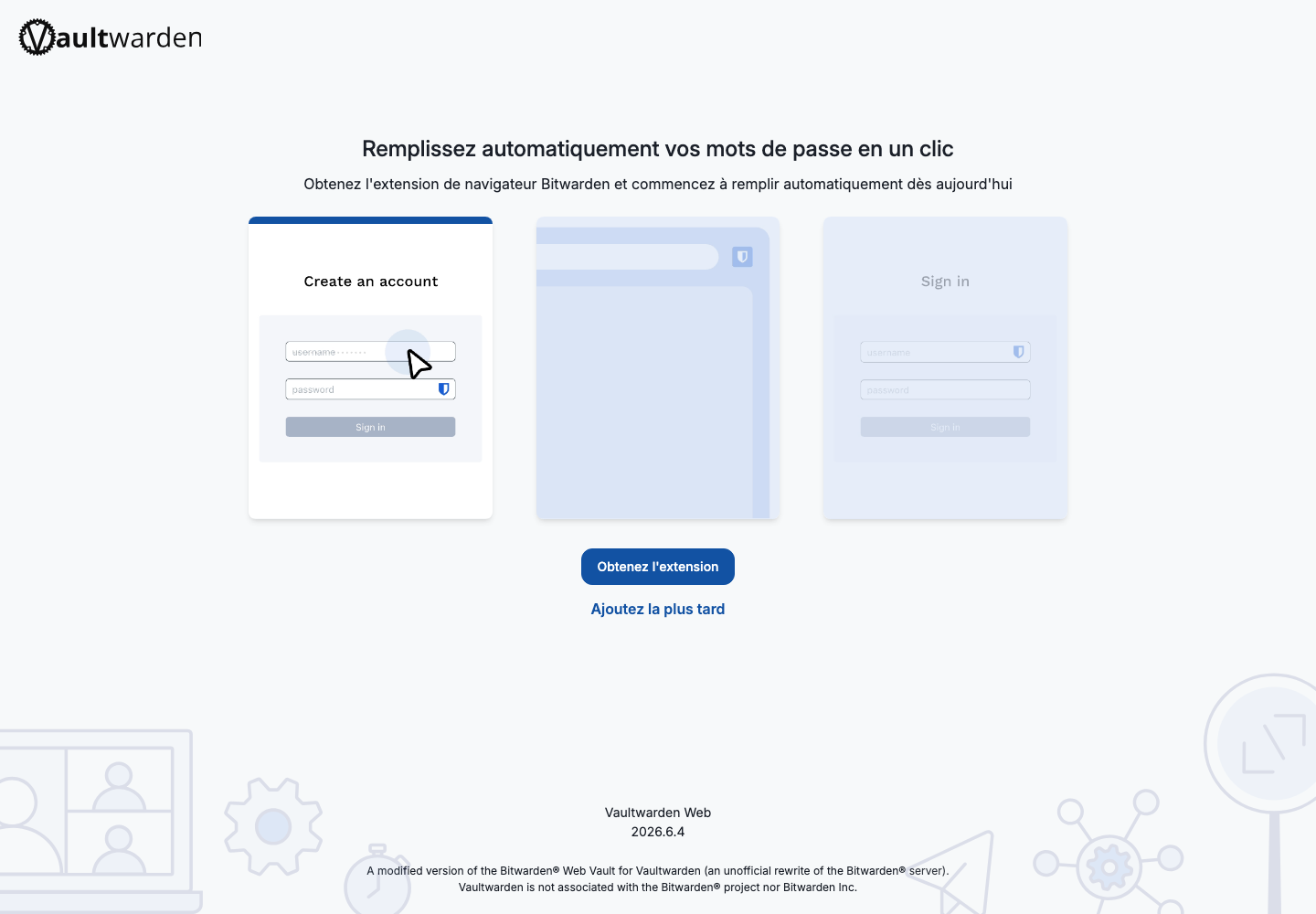 Proposition d’installation de l’extension Bitwarden