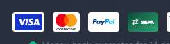 Moyens de paiement acceptés par Seedbox.fr : Visa, Mastercard, PayPal et virement bancaire