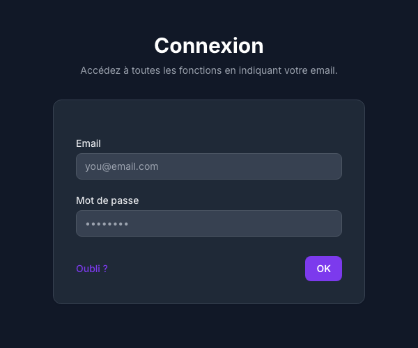 Page de connexion Seedbox.fr avec le lien Oubli sous le champ du mot de passe