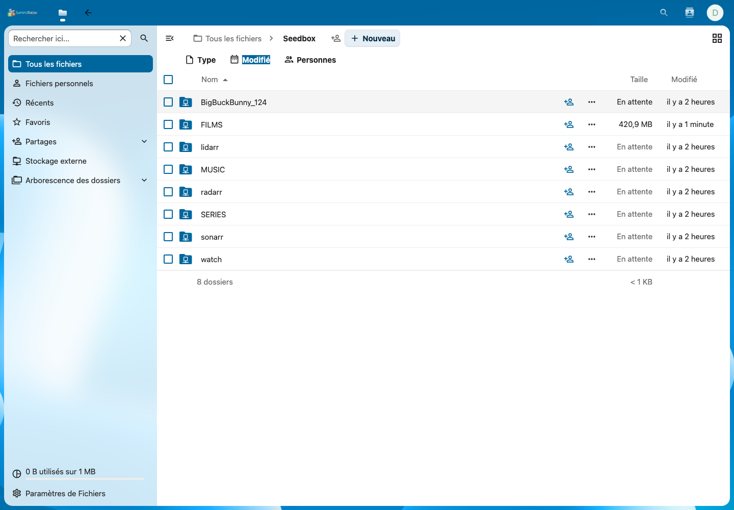 Stockage Seedbox dans Nextcloud avec le dossier FILMS