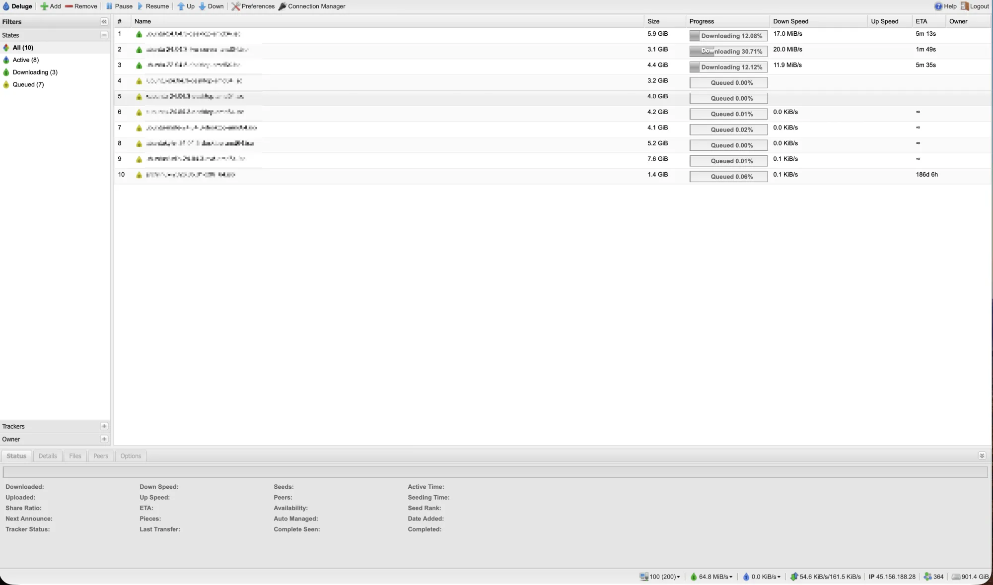 Deluge sur Seedbox.fr