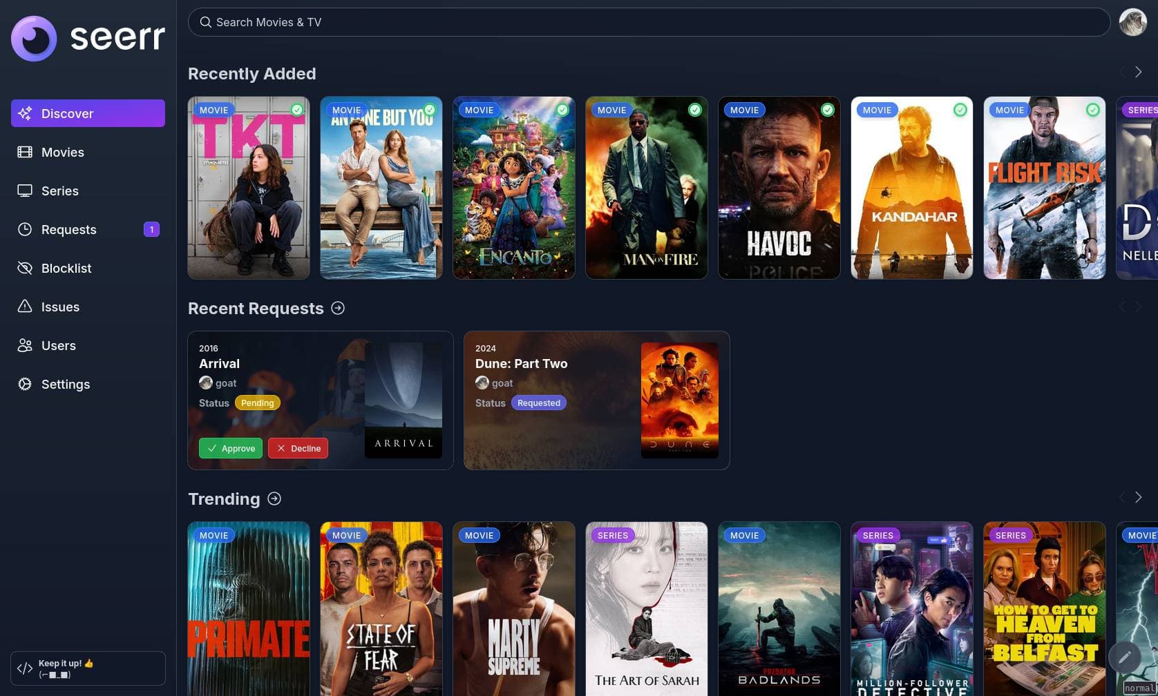 Jellyseerr sur Seedbox.fr