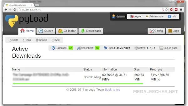 pyLoad sur Seedbox.fr