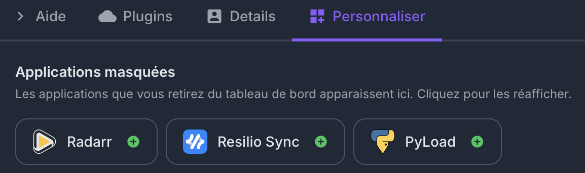 Personnaliser le dashboard