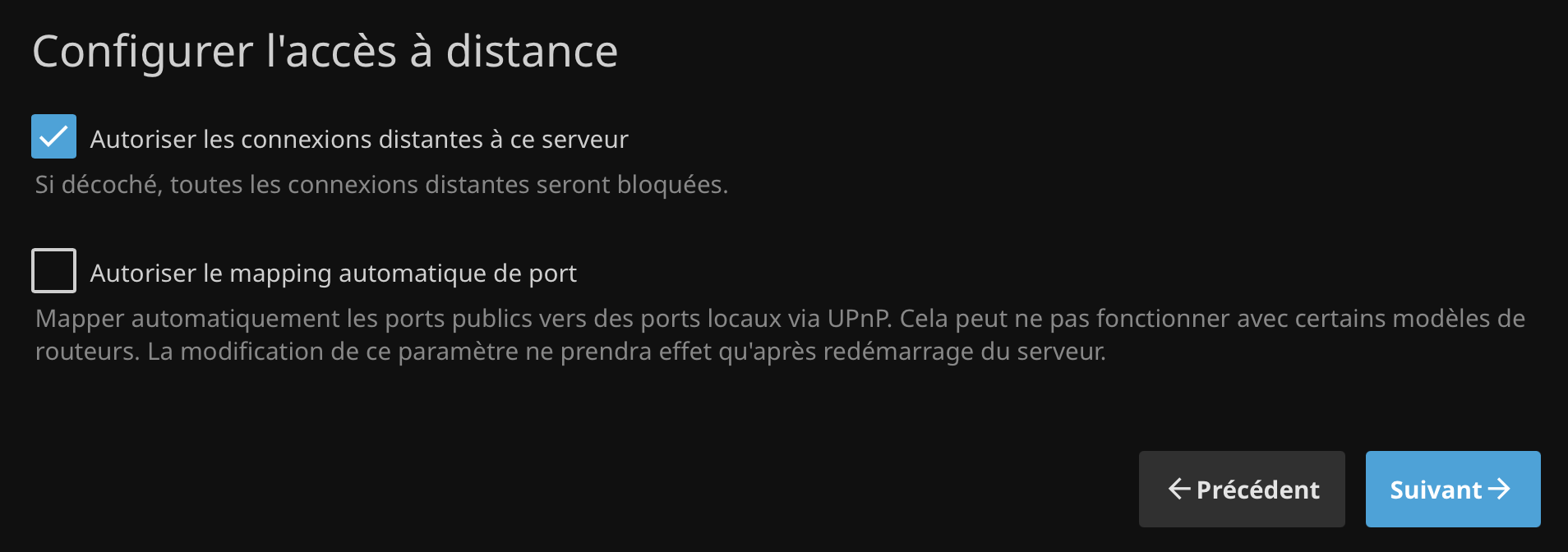 Réglages réseau